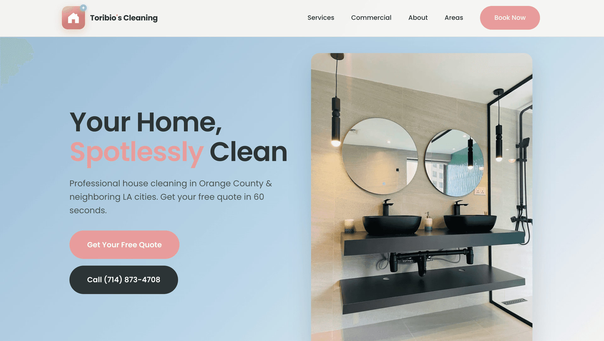 Toribio's Cleaning website